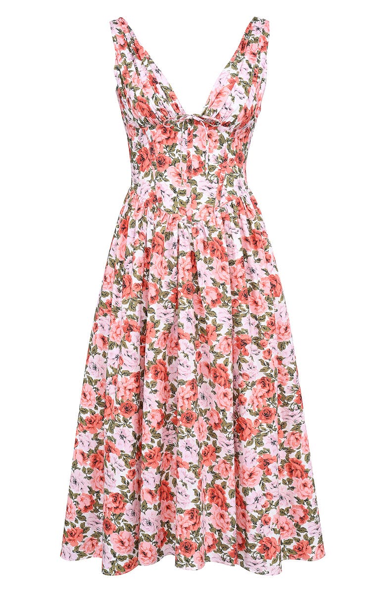 HOUSE OF CB Emmelina Floral Print Sleeveless Dress, Alternate, color, Rose Print