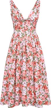 HOUSE OF CB Emmelina Floral Print Sleeveless Dress