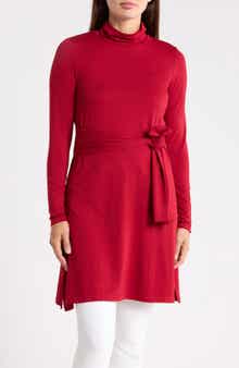 Turtleneck Tie Waist Tunic