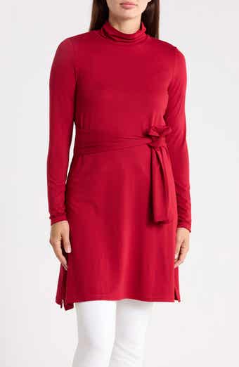 Turtleneck Tie Waist Tunic