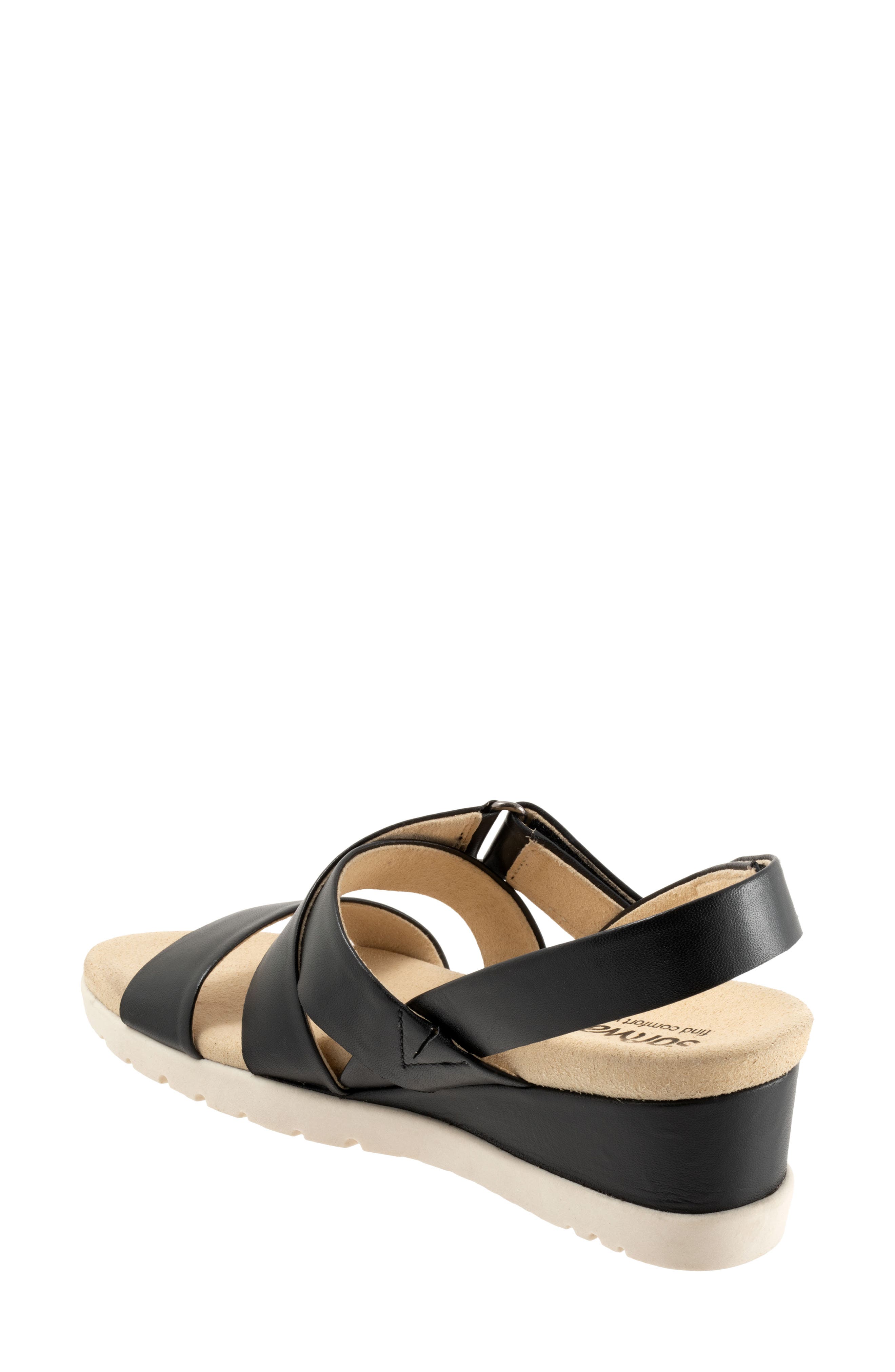 Novi Ankle Strap Wedge Sandal, Alternate, color, BLACK
