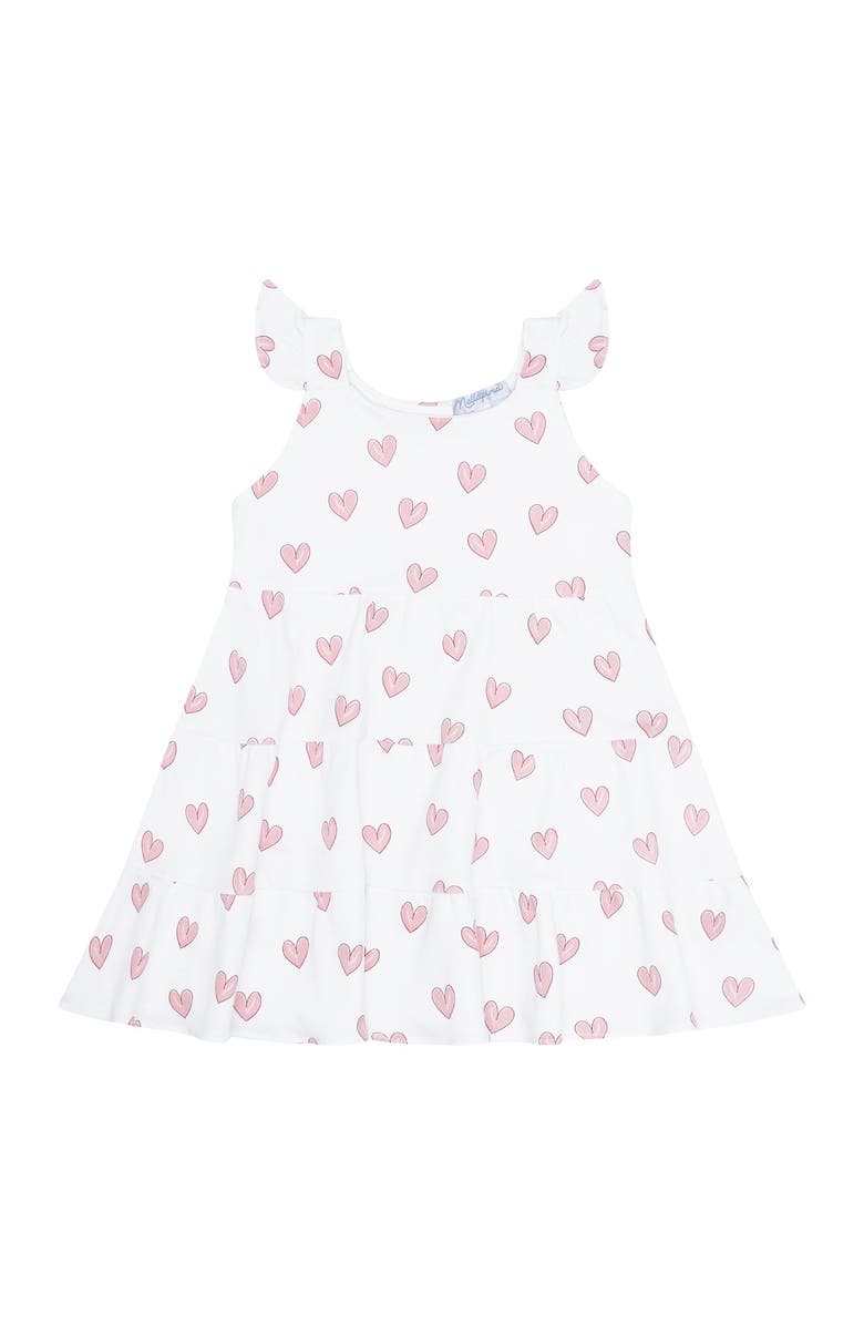 Nellapima Pink Heart Print Ruffle Dress - Baby, Alternate, color, Pink
