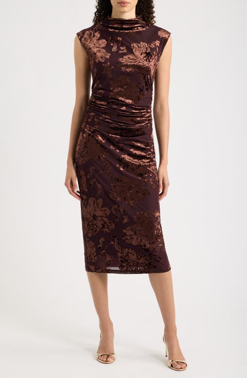 Floral Devoré Sheath Dress