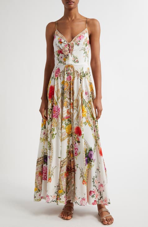 LONG DRESS WITH TIE FRONT EGYPTIAN ROSE