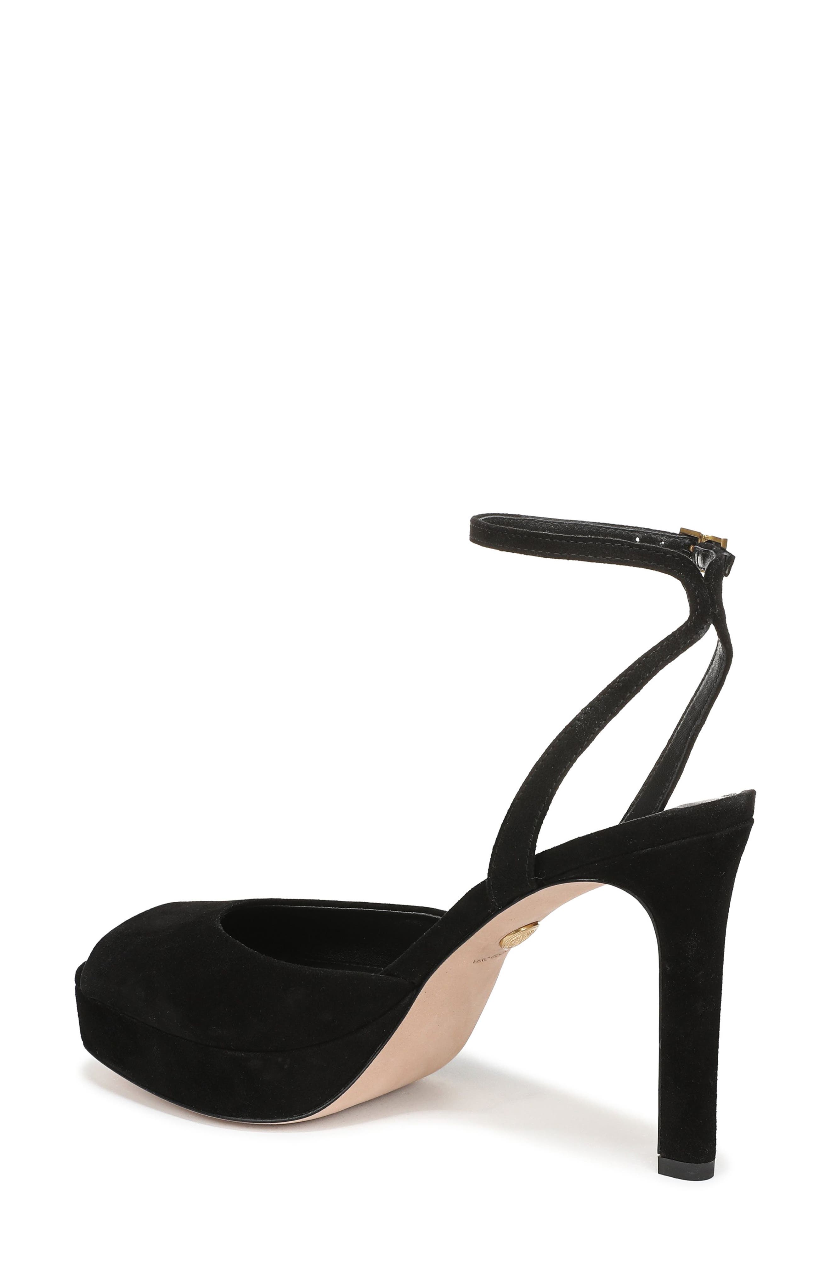 Veronica Beard Brianne Ankle Strap Platform Sandal, Alternate, color, Black