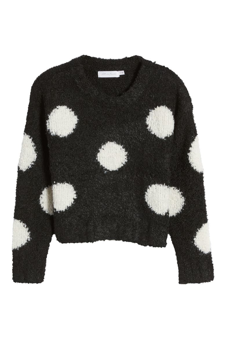 Multi Dots Sweater, Alternate, color, BLACK WHITE