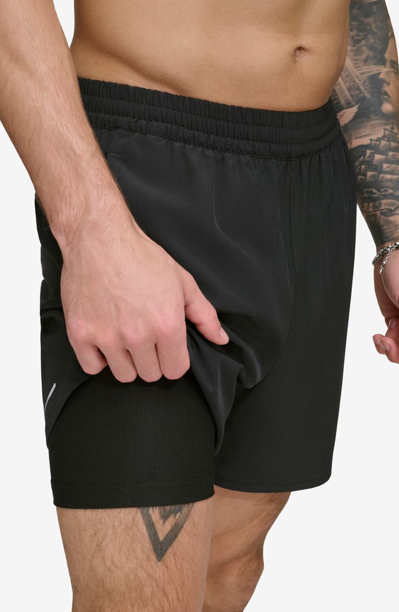 DKNY Hybrid Volley Swim Trunks, Alternate, color, Black