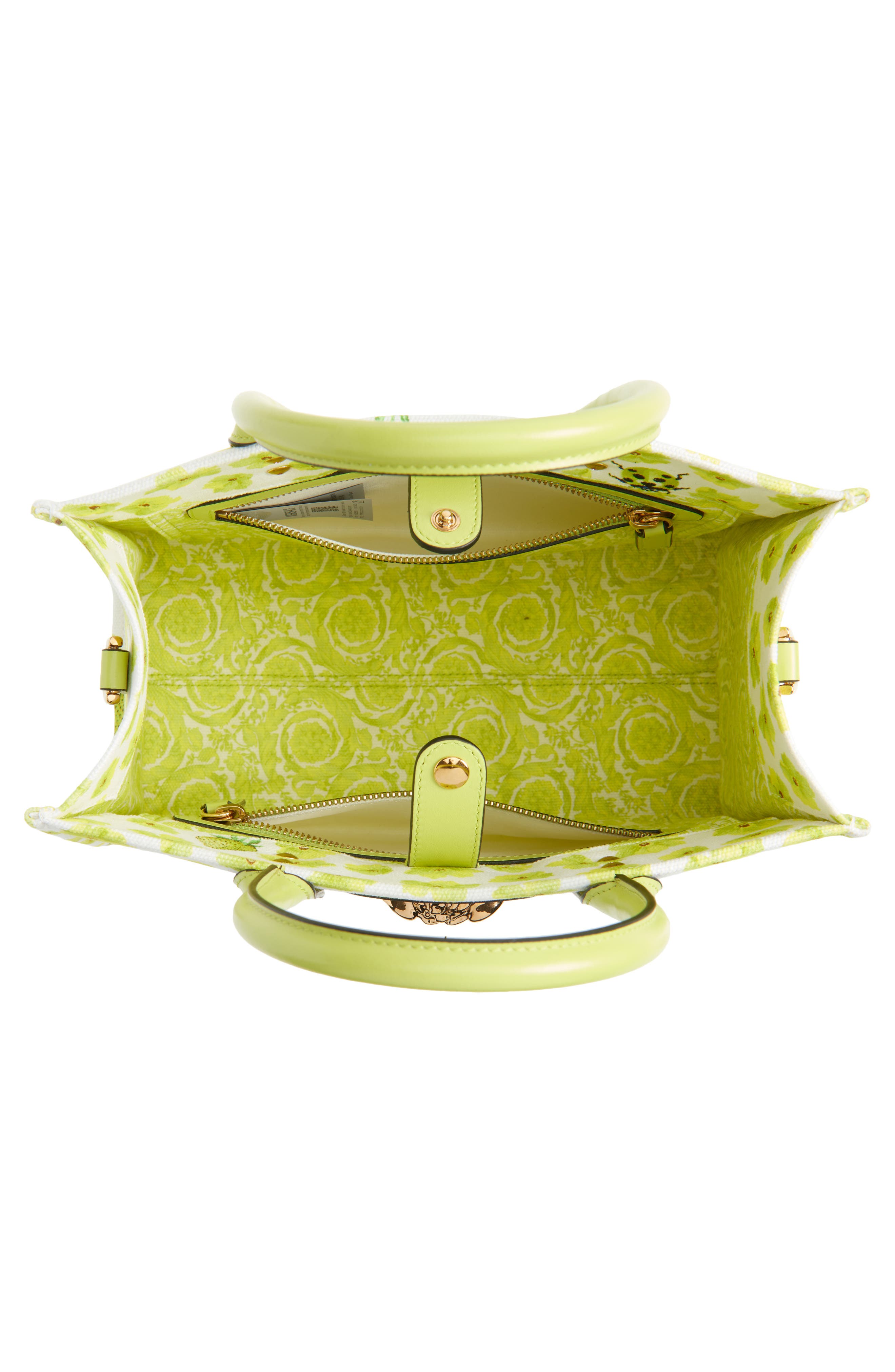 Versace Small Strawberry Canvas Medusa Tote, Alternate, color, 