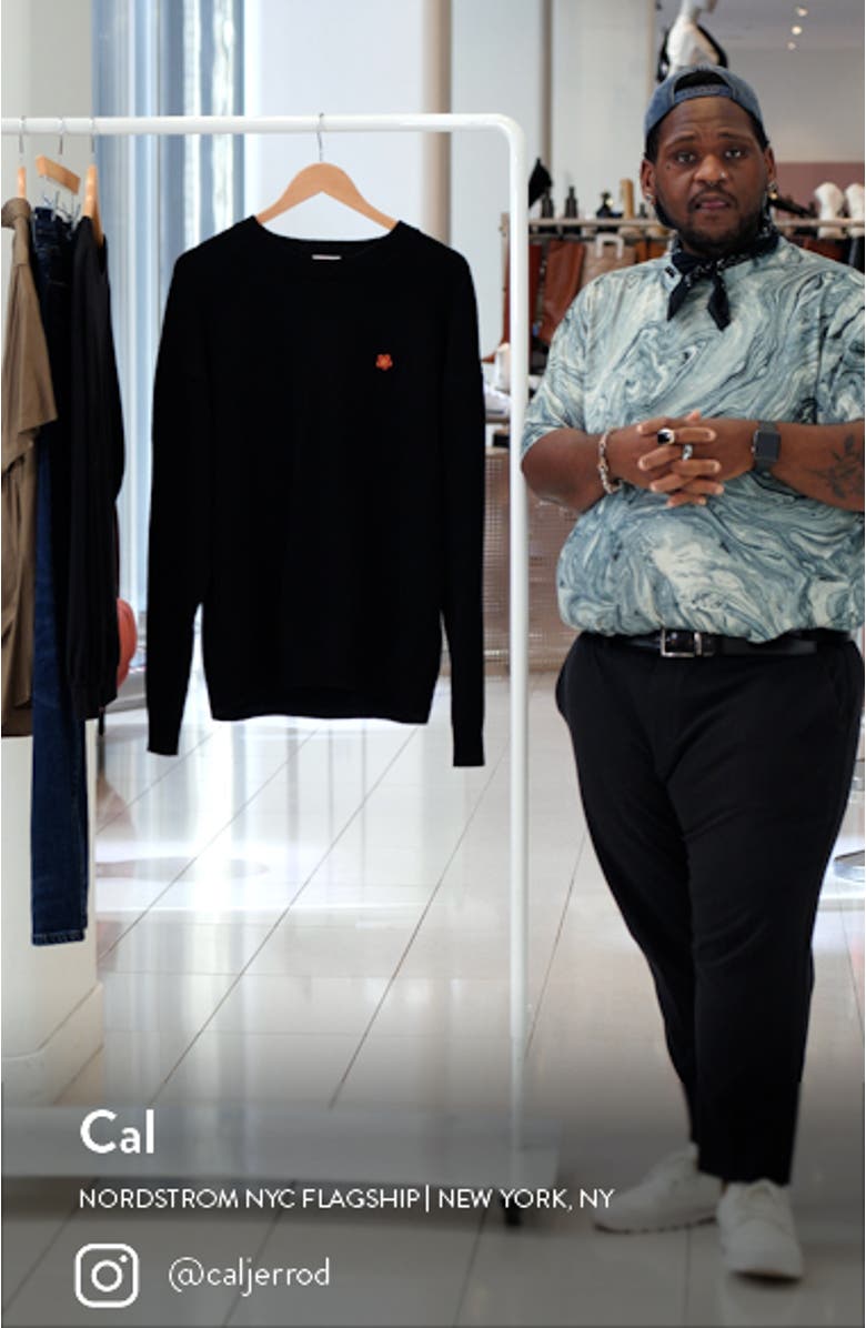 Men's Boke Flower Crewneck Merino Wool Sweater, sales video thumbnail