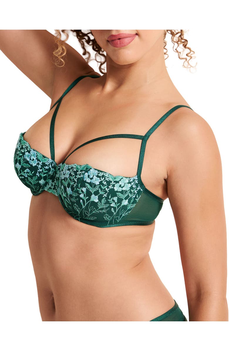 Adore Me Fern Contour Balconette Bra, Alternate, color, Dark Green