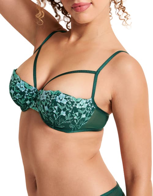 Adore Me Fern Contour Balconette Bra In Green