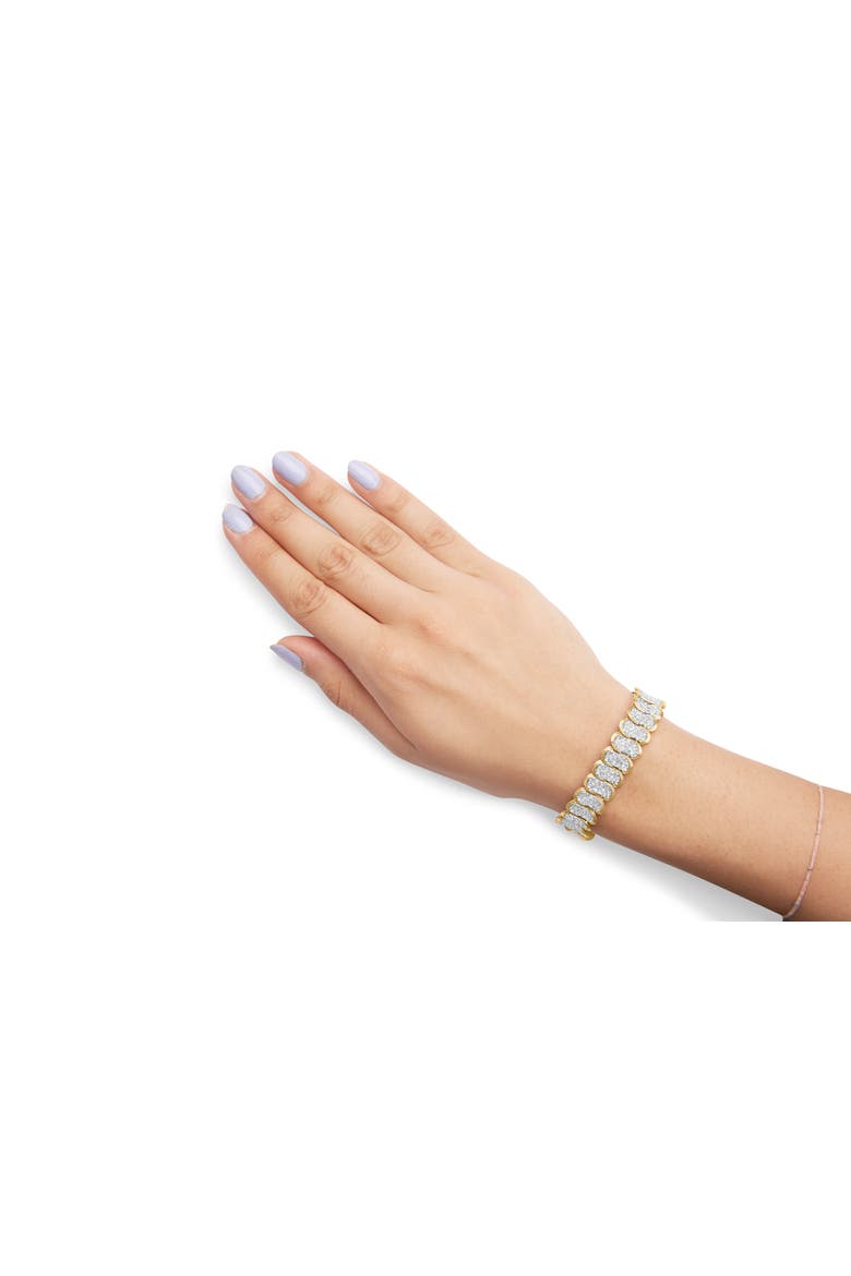 10k Yellow Gold 5.00 Cttw Diamond Oval Banded Link Bracelet   Inches, Alternate, color, Yellow