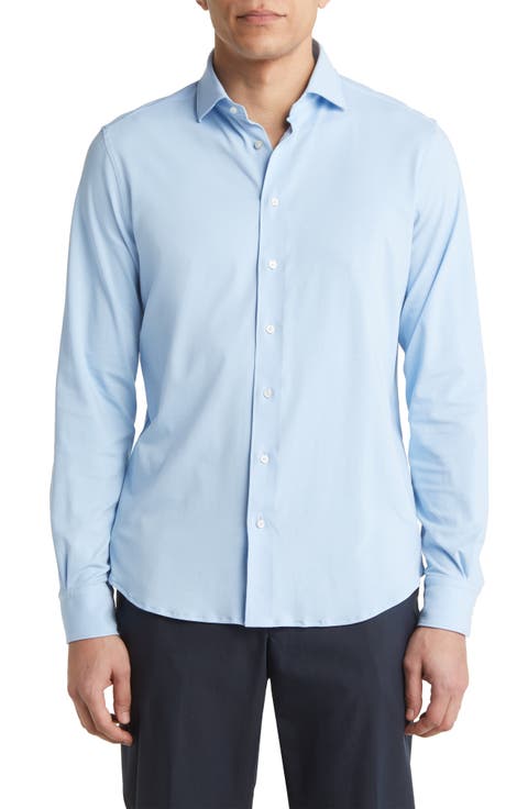4Flex Modern Fit Knit Button-Up Shirt