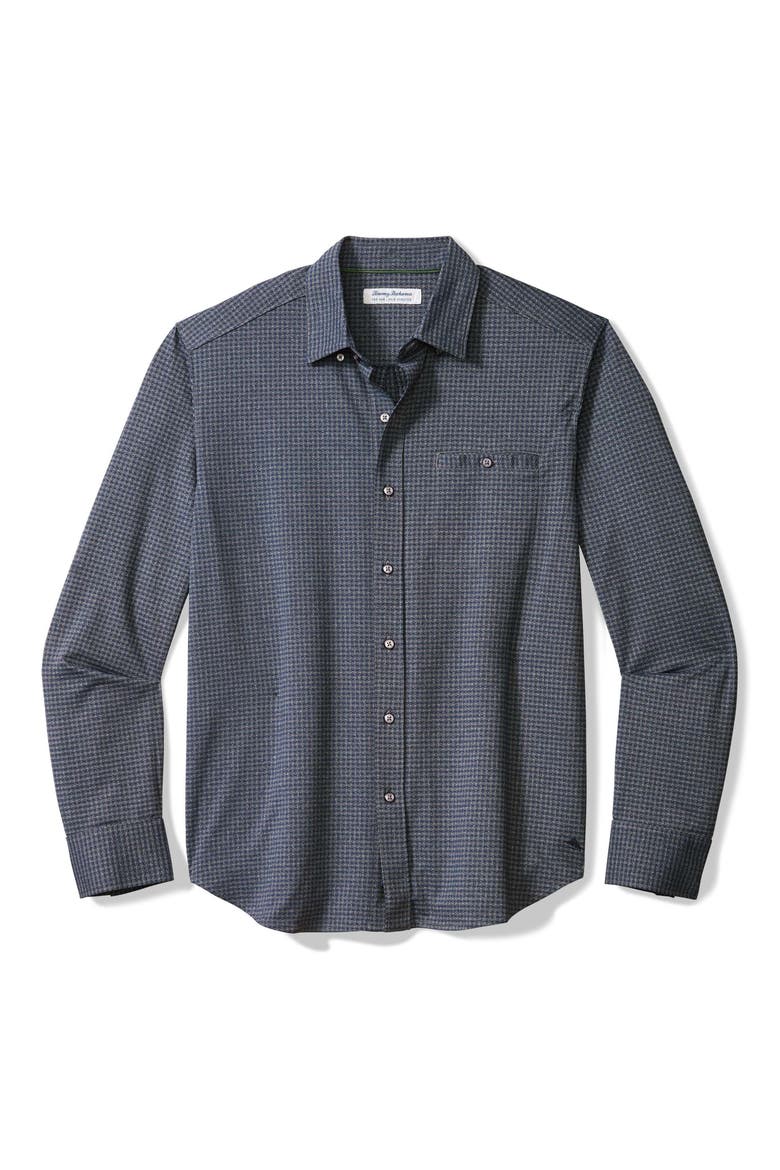 San Sebastian Microcheck IslandZone® Button-Up Shirt, Main, color, BERING BLUE