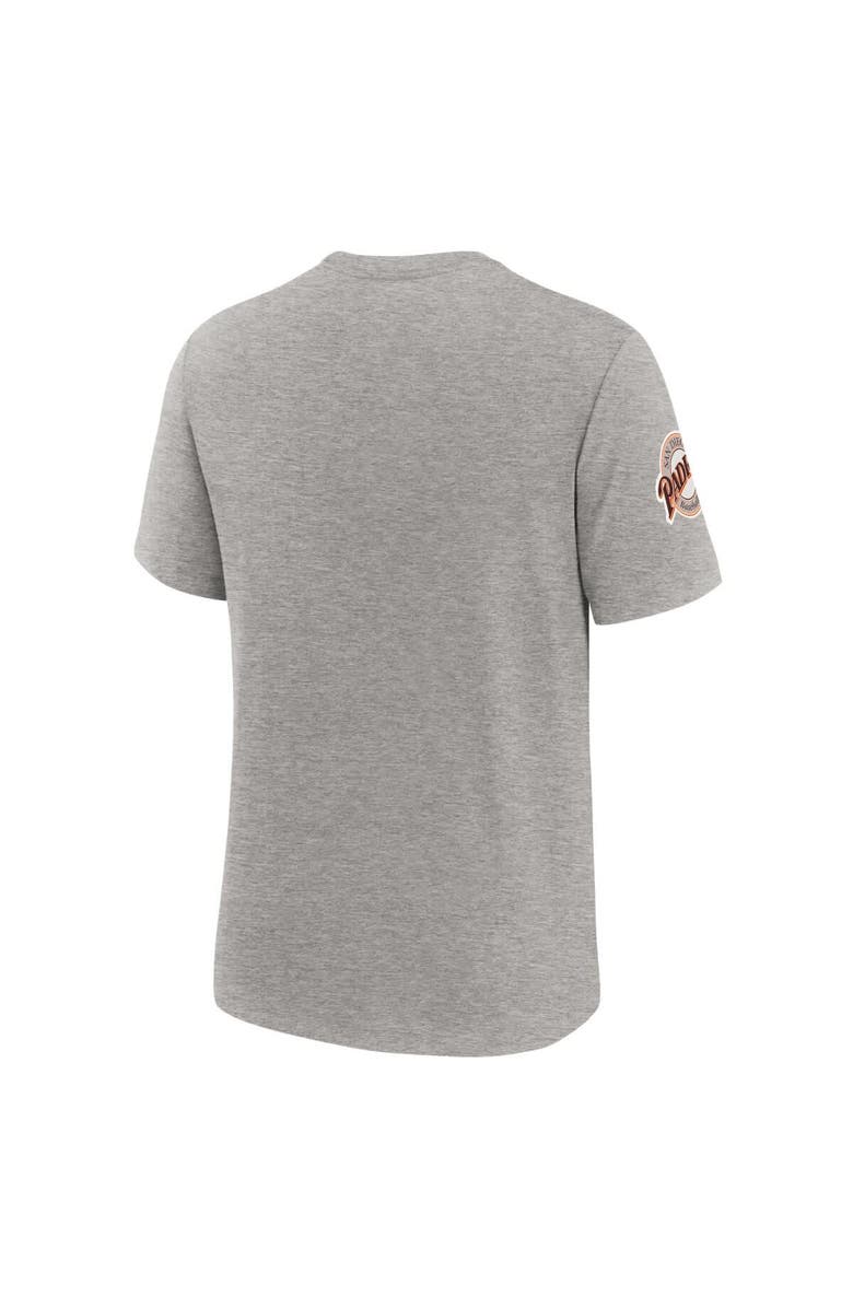 Nike Men's Nike Heather Gray San Diego Padres Cooperstown Collection Eras Tri-Blend T-Shirt, Alternate, color, Heather Gray
