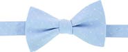 Trafalgar Churchill Chambray Polka Dot Linen Blend Bow Tie