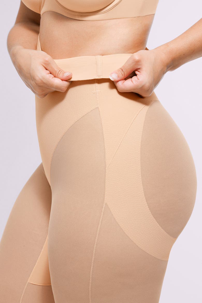 High Waist Butt-Lifting Shaping Capri, Alternate, color, Beige