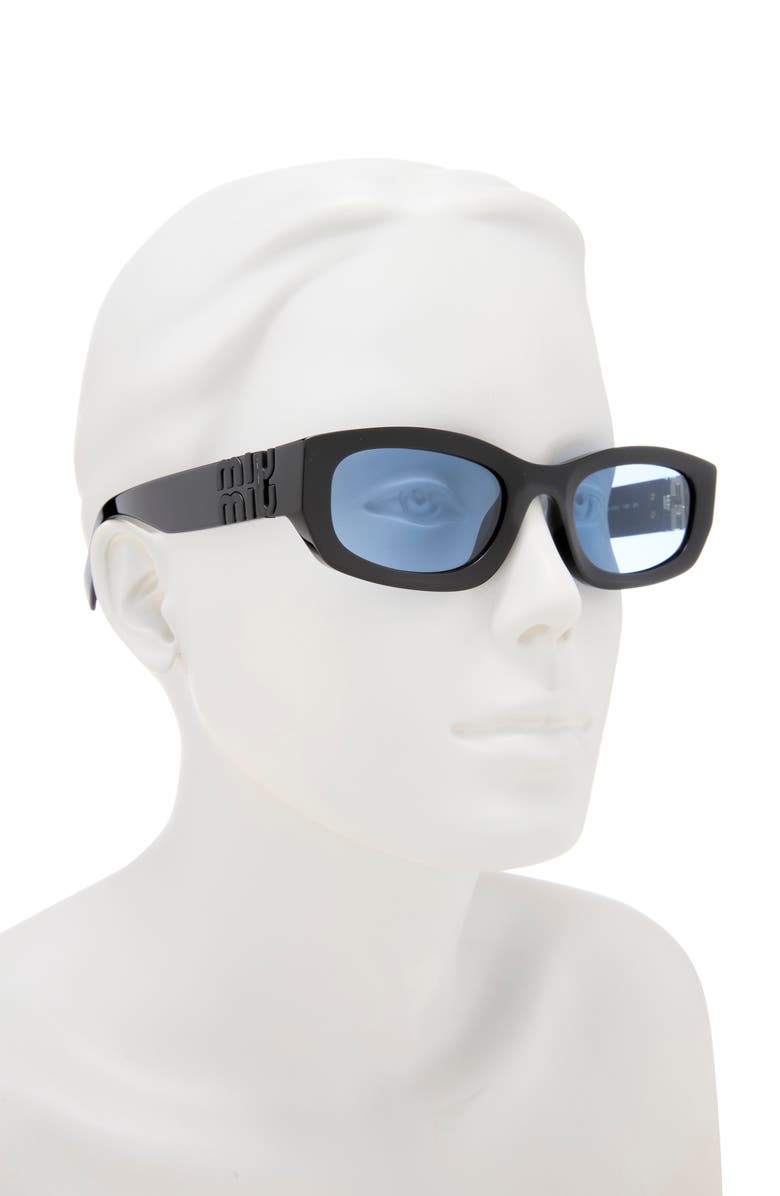 Miu Miu 53mm Irregular Sunglasses, Alternate, color, Black