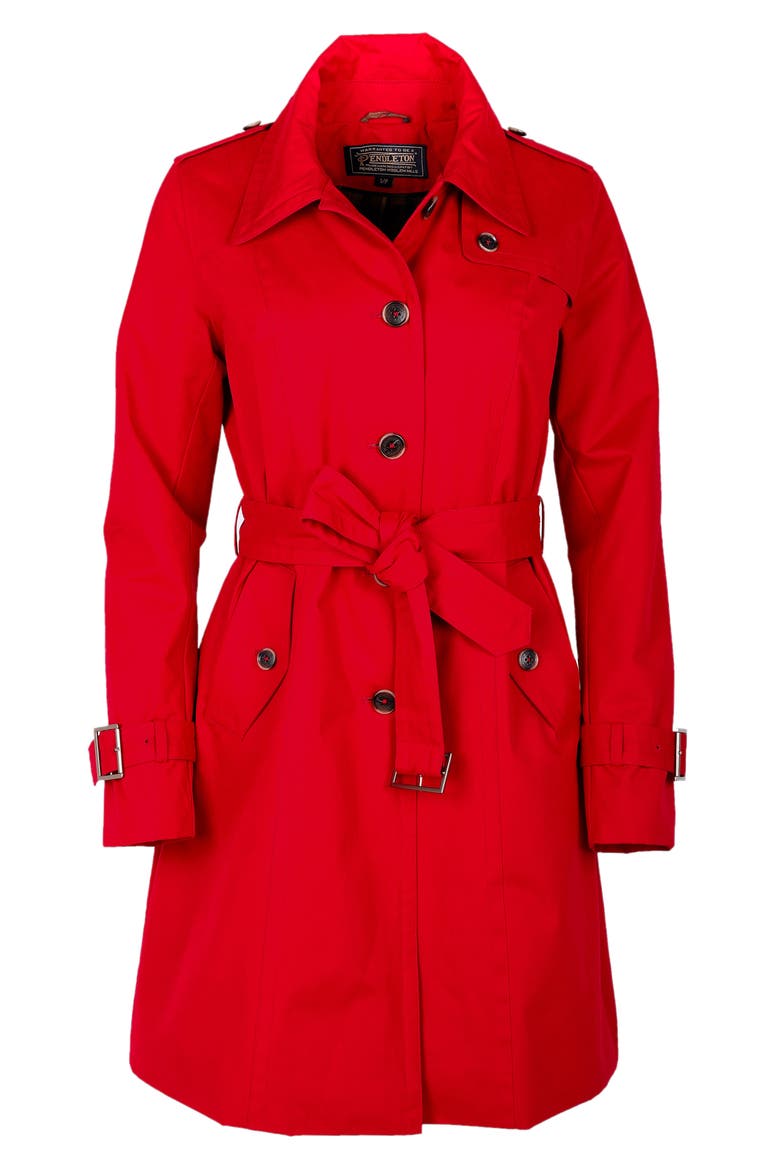 Bridgeport Water Repellent Trench Raincoat, Main, color, RED