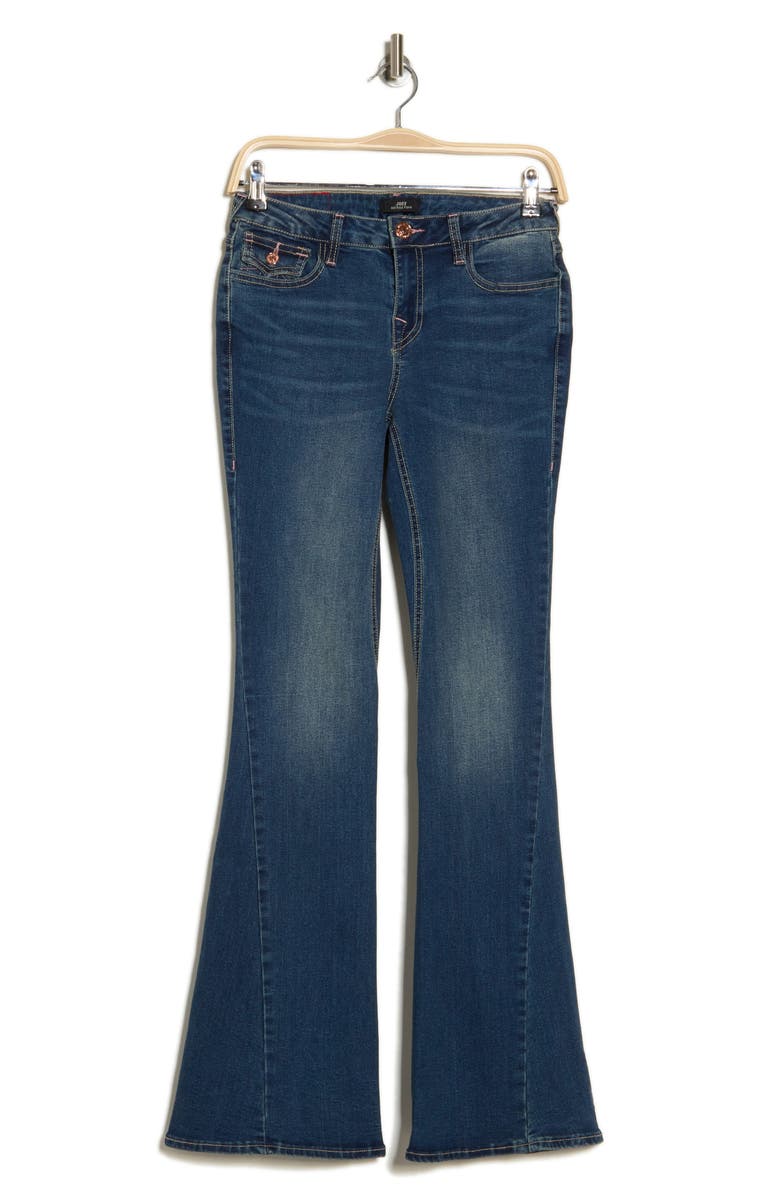 True Religion Joey Snap Flap Flare Leg Jeans, Alternate, color, 