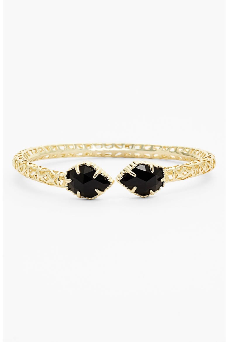 'Piper' Stone Openwork Bangle, Main, color, BLACK/ GOLD