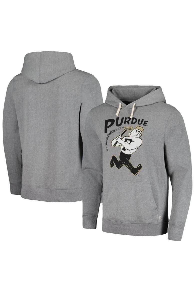 Men's Homefield Heather Gray Purdue Boilermakers Vintage Swingin' Purdue Pete Tri-Blend Pullover Hoodie, Main, color, Heather Gray