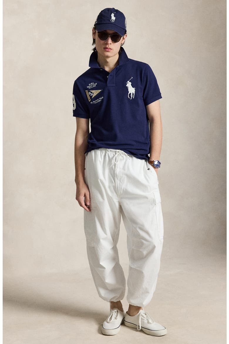 Custom Slim Fit Big Pony Polo Shirt, Alternate, color, NEWPORT NAVY