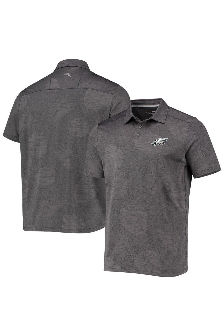Men's Tommy Bahama Gray Philadelphia Eagles Palm Coast Delray Frond Allover IslandZone Polo, Main, color, Charcoal