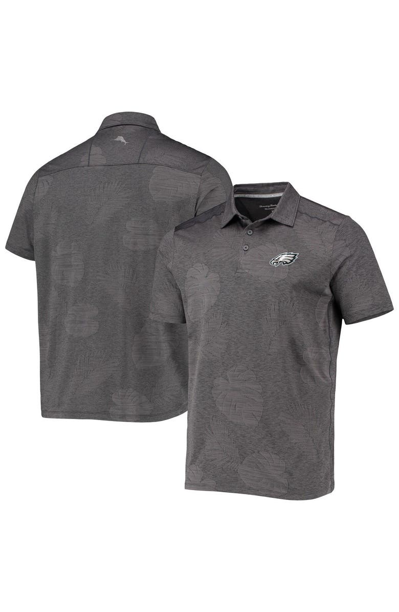 Tommy Bahama Men's Tommy Bahama Gray Philadelphia Eagles Palm Coast Delray Frond Allover IslandZone Polo, Main, color, Charcoal