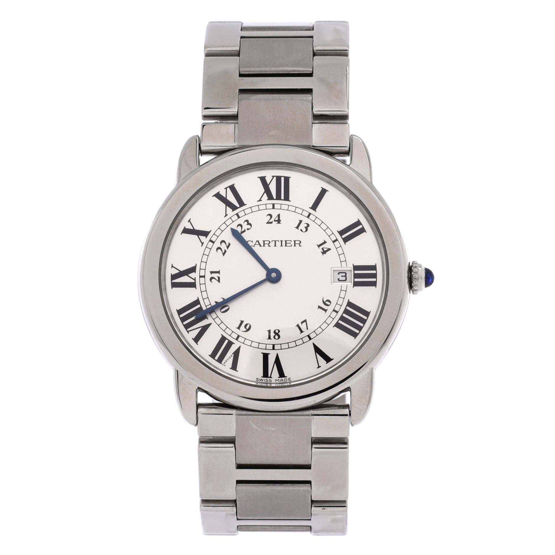 Ronde Solo de Cartier Quartz Watch Stainless Steel 36, Main, color, Metallic Silver