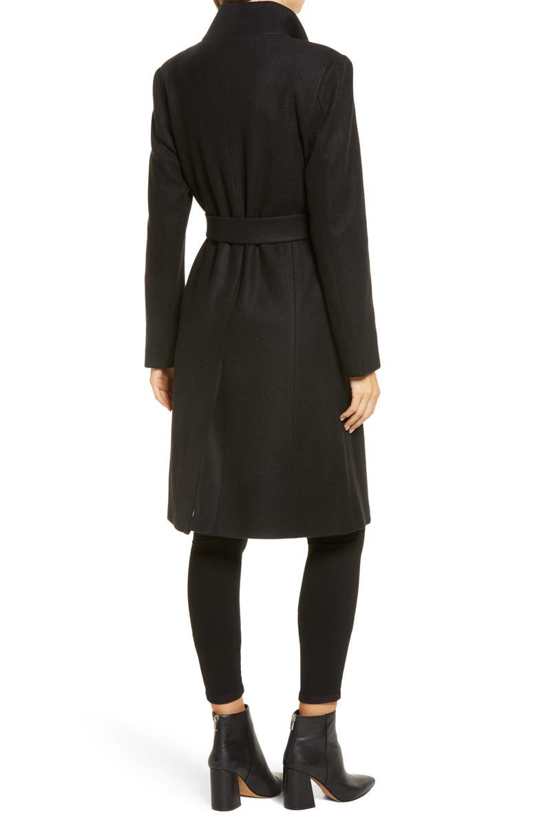 Bernardo Belted Wrap Coat, Alternate, color,