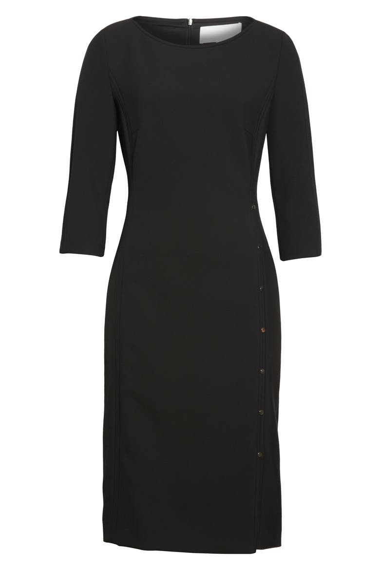 Dikena Ponte Sheath Dress, Alternate, color, BLACK