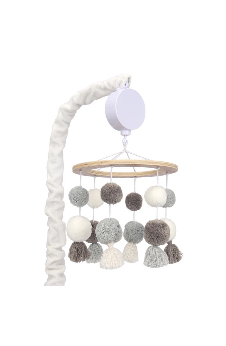 Lambs & Ivy Signature Pom Pom Musical Baby Crib Mobile, Main, color, White
