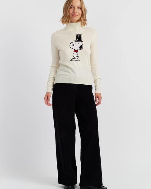 Chinti & Parker Wool-cashmere Top Hat Snoopy Sweater In White