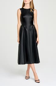 WAYF Angelina Sleeveless Faux Leather Midi Dress