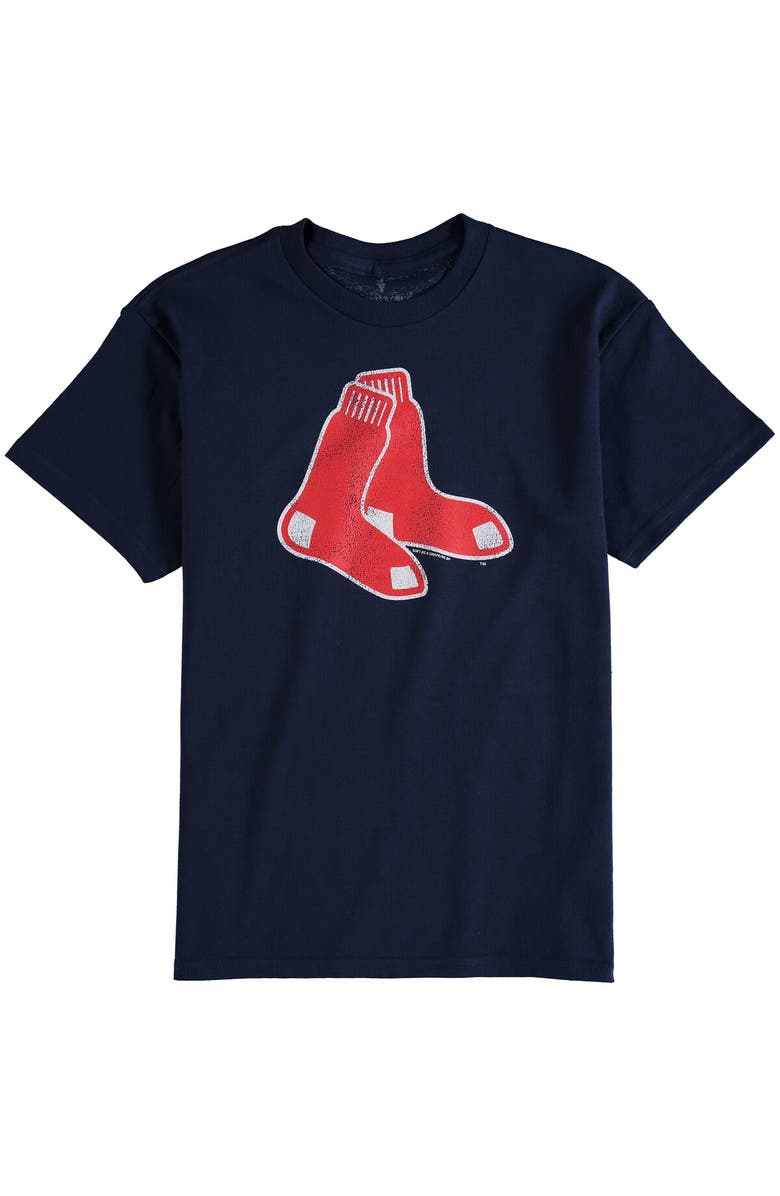 SOFT AS A GRAPE Boston Red Sox Youth Distressed Logo T-Shirt - Navy Blue, Alternate, color, 