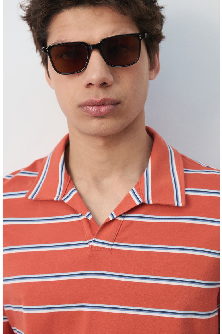 Regular Fit Stripe Cotton Polo, Alternate, color, SALMON
