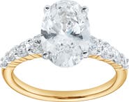LuvMyJewelry Julia 14K Yellow Gold Oval Lab Grown Diamond Engagement Ring - 3.7 Ct