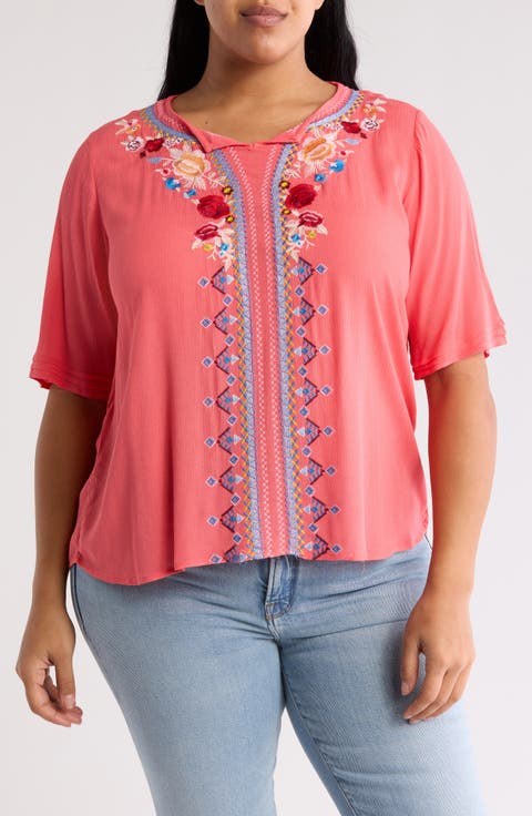 Embroidered Blouse (Plus)