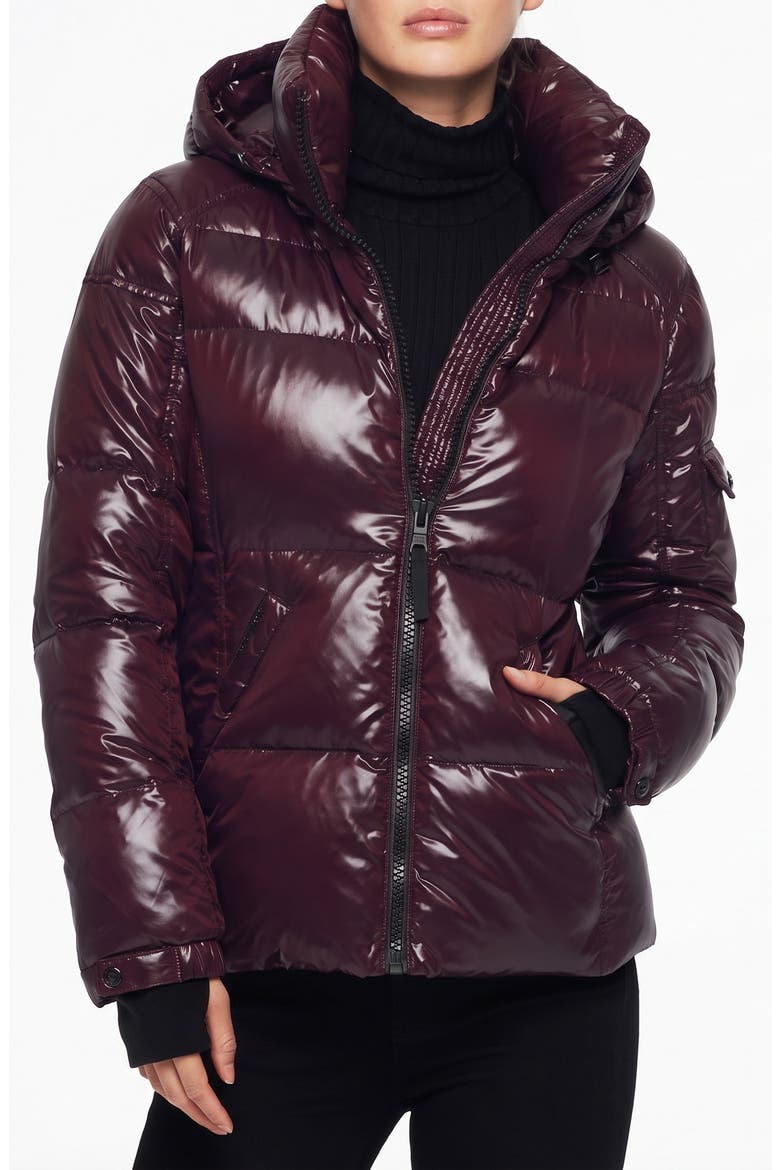 Kylie Puffer Jacket, Main, color, BLACK CHERRY