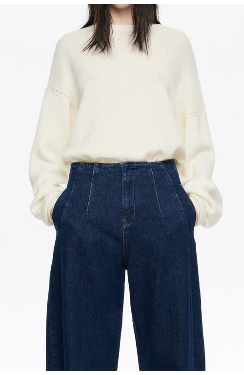 Bimba Y Lola Open-knit Wool Sweater In White