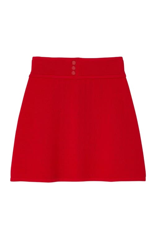 Sandro Knit Mini Skirt In Red