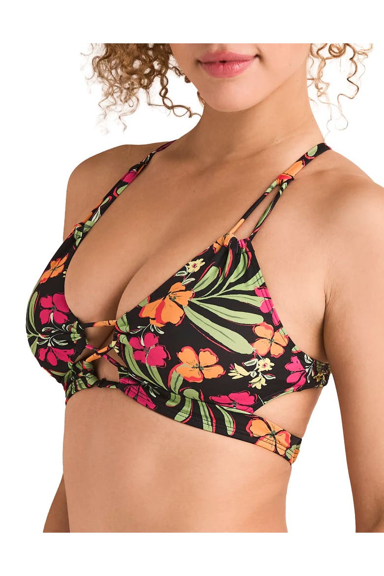 Tatiana Swimwear Bra, Alternate, color, Tropical black