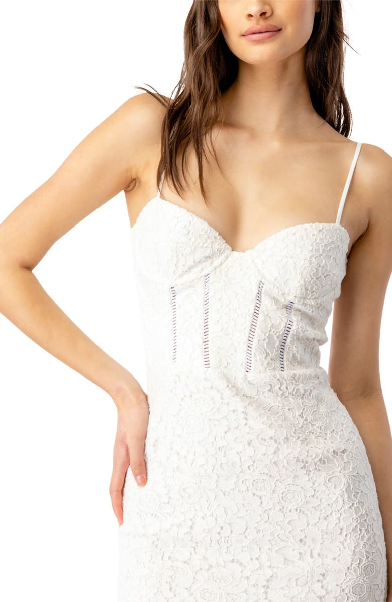 Bardot Brielle Embroidered Lace Cotton Blend Midi Dress, Alternate, color,