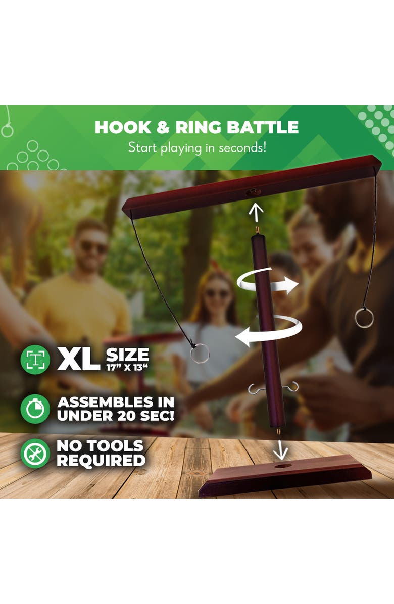 Swooc Games Battle Hooks | 2 Player Hook & Ring Game, Alternate, color, Brown