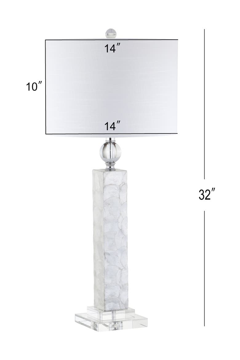 Bailey 32" LED Seashell Table Lamp, White, Alternate, color, White