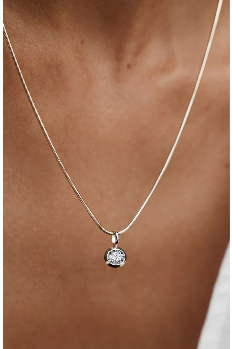Sterling Silver Oval Lab Grown Diamond Charm, Alternate, color, STERLING SILVER / LAB DIAMOND
