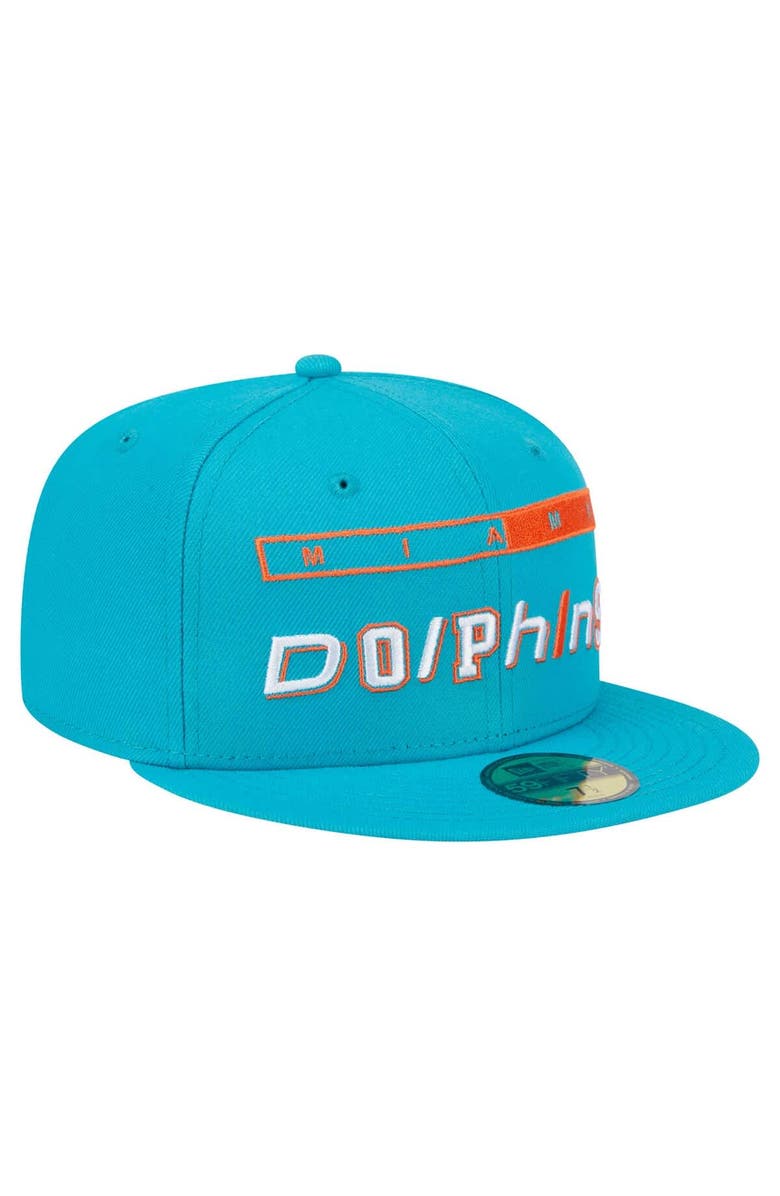 New Era Men's New Era Aqua Miami Dolphins Ransom 59FIFTY Fitted Hat, Alternate, color, Aqua