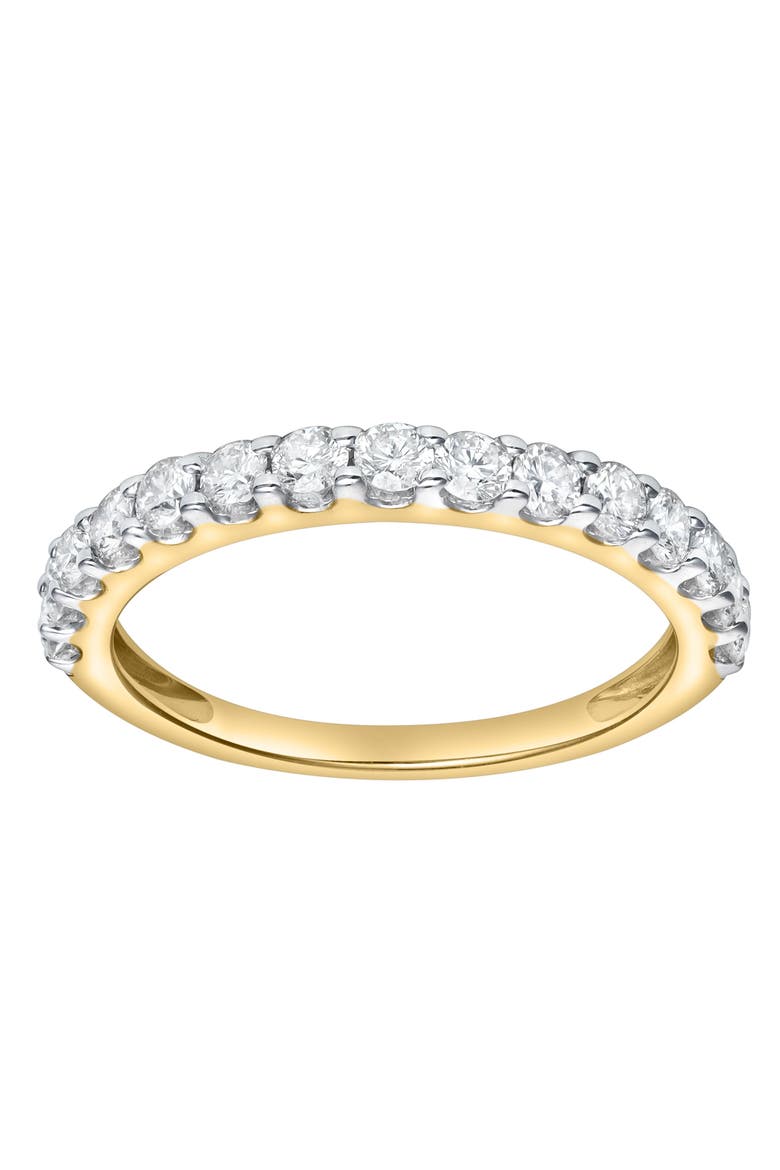 Aimee 14K Gold Round Diamond Studded Half Eternity Band Ring - 0.75 ct, Main, color, 14K Yellow Gold