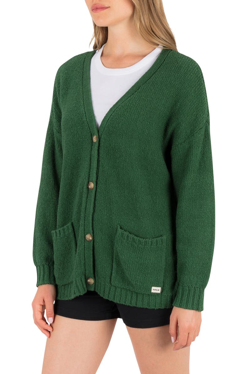 Hurley No Barriers Cardigan, Alternate, color, Eden
